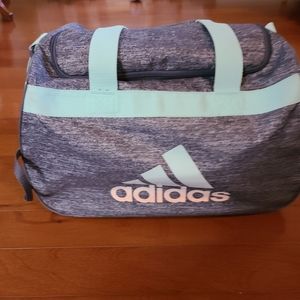 Adidas sports bag light green straps on grey bag